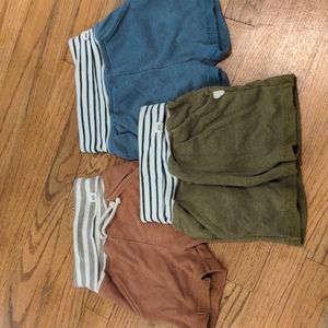 3T Lulu and Roo (now Little Road co) Shorts 3pk Brown, Green, & Blue